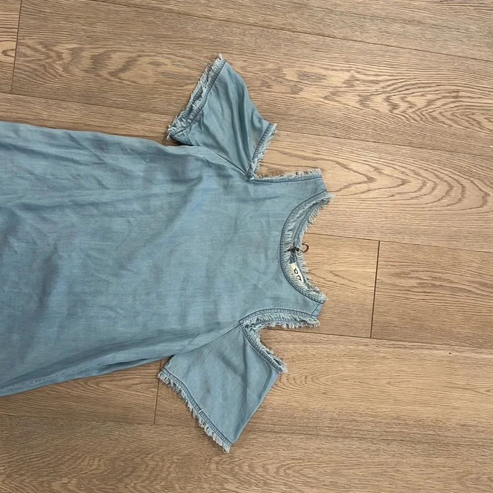 PPLA Cleo Fringed Trim Cold Shoulder Dress, Size Small - Picture 5 of 8